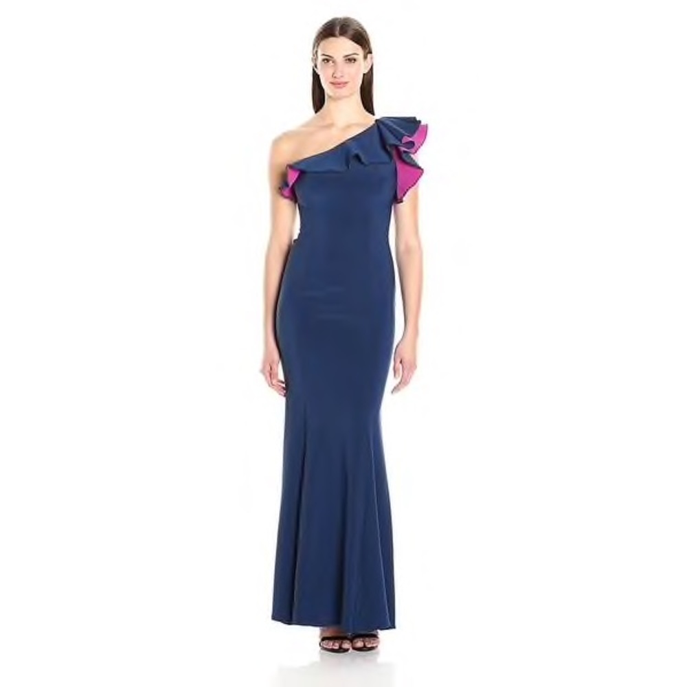 Navy/Fuchsia XScape Dress